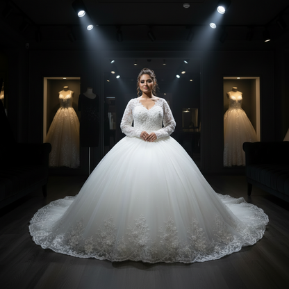 GownLink's Adorable White Wedding Princess Gown GLGB144-B