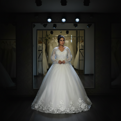 GownLink's Adorable White Wedding Princess Gown GLGB144-B