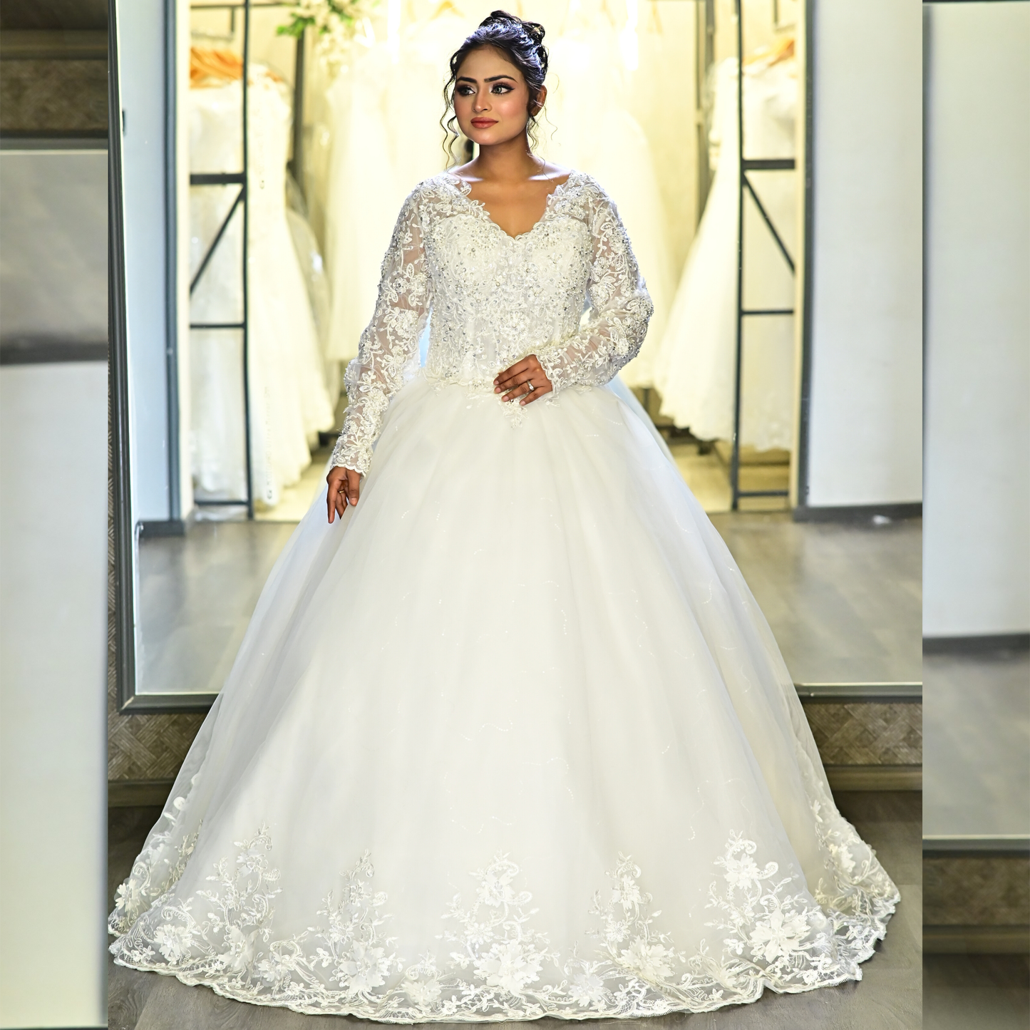 GownLink's Adorable White Wedding Princess Gown GLGB144-B