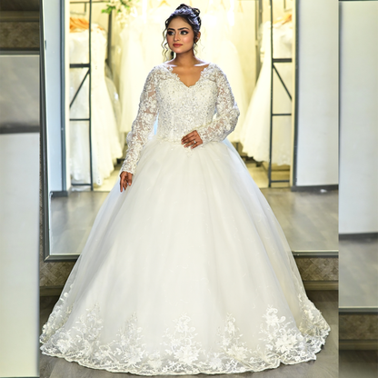 GownLink's Adorable White Wedding Princess Gown GLGB144-B