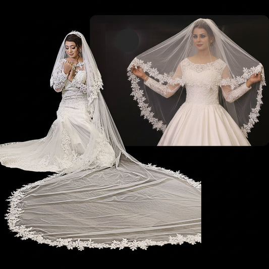 GownLink Cathedral Bridal Long Veil for Christian and Catholic Weddings GLV13