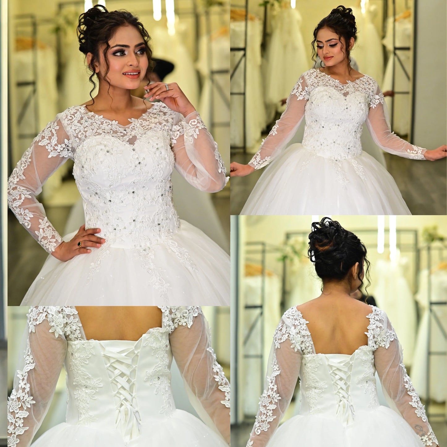 White Ball Gown Lace — GLHSD189CBS | GownLink