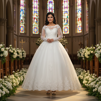 GownLink's Adorable White Wedding Princess Gown GLGB150-B