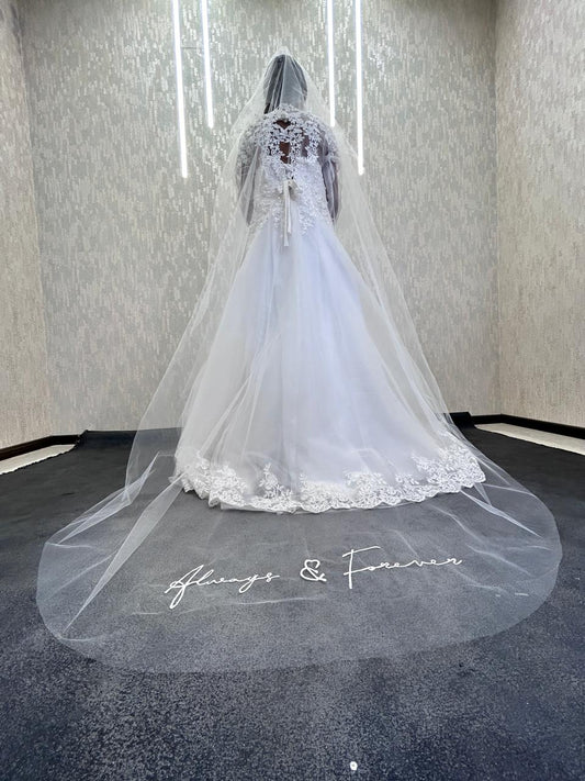 GownLink's  Cathedral Bridal Veil for Christian and Catholic Weddings