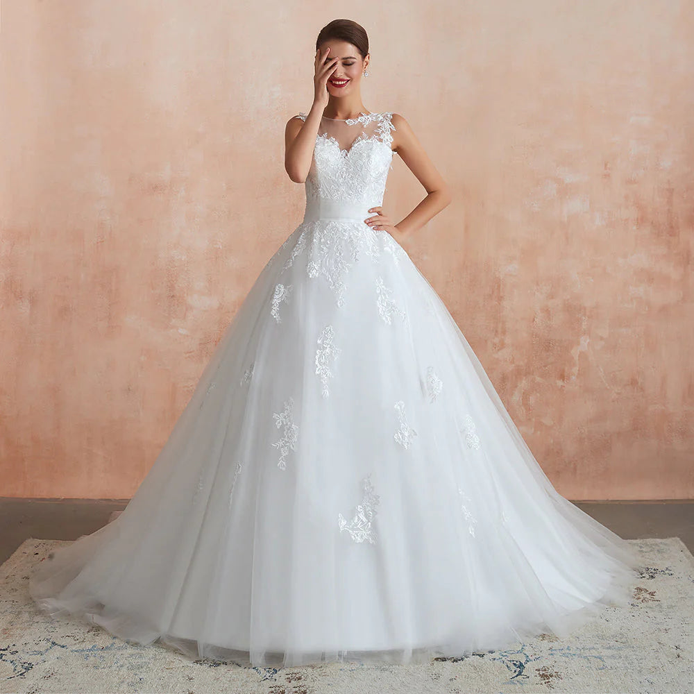 GownLink Bridal  Train Gown for Christian & Catholic wedding GLGT0414-B
