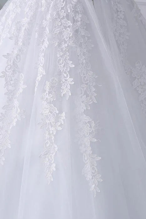 GownLink Stunning Train Gown White Church Wedding Gown GLKD03 -T