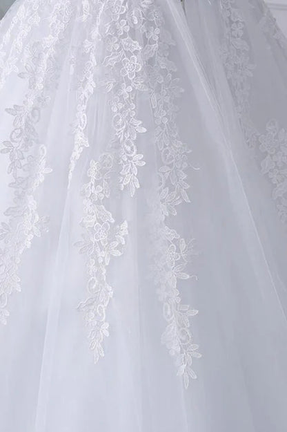 GownLink Stunning Train Gown White Church Wedding Gown GLKD03 -T