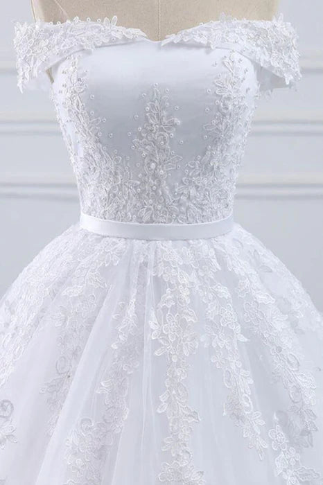 GownLink Stunning Train Gown White Church Wedding Gown GLKD03 -T