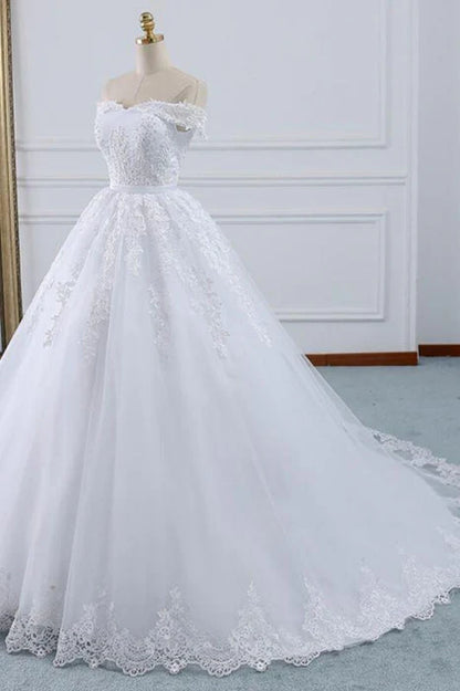 GownLink Stunning Train Gown White Church Wedding Gown GLKD03 -T