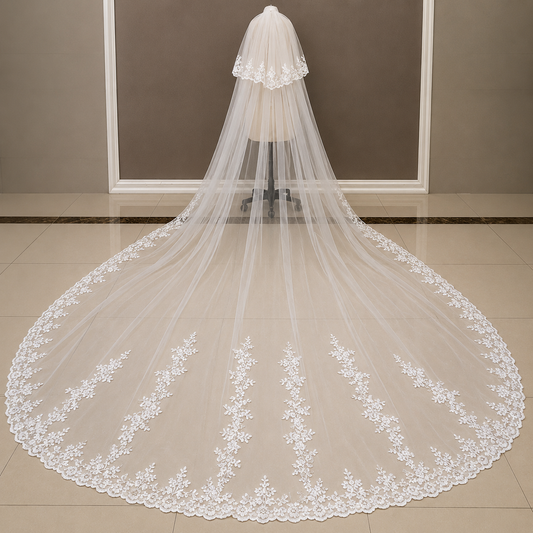 GownLink Bridal Long Veil Comb for Christian & Catholic Weddings GLVL-25