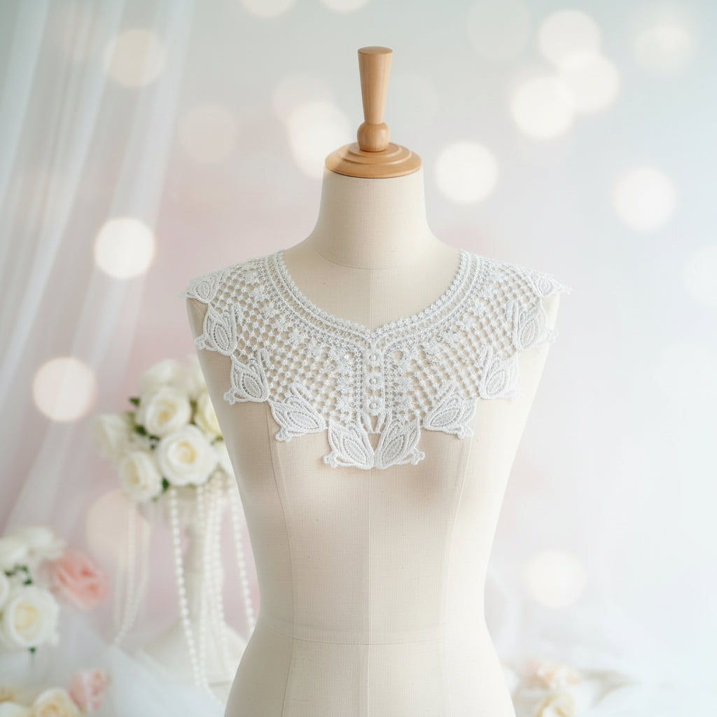 White Beaded Patch Applique Patches for Wedding Dress in Haryana