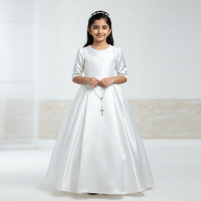 GownLink's Combo Set for First Holy Communion White Dress 2 Items