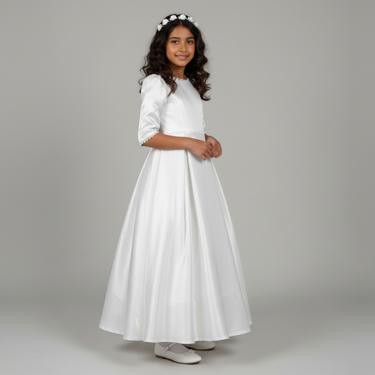 GownLink's Combo Set for First Holy Communion White Dress 2 Items