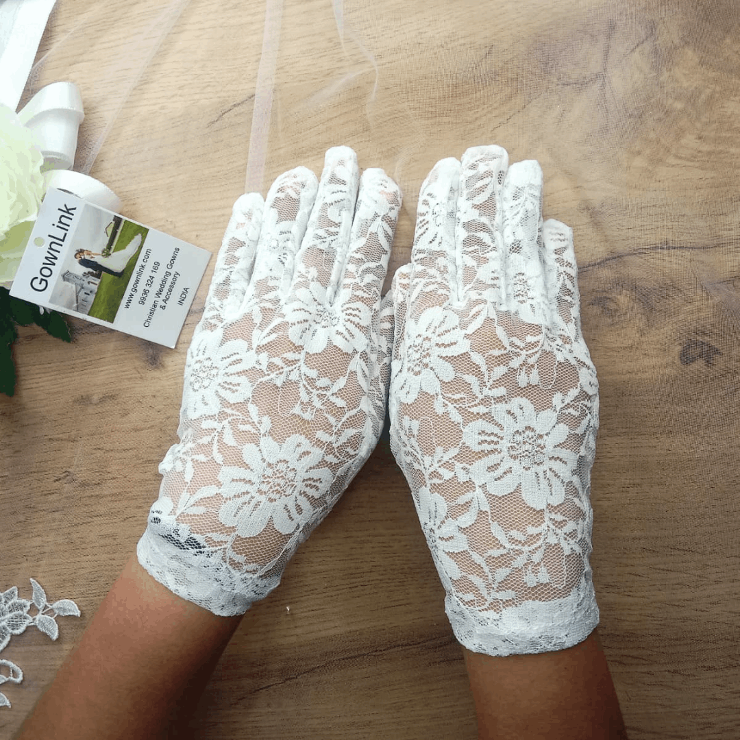 Divinely Adorned GownLink's Ineffably Gorgeous Bridal Gloves For Christian & Catholic Wedding  G25