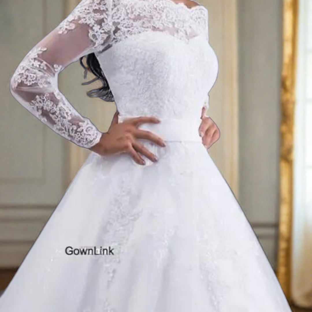 white train Gown, Perfect for Catholic Wedding Allahabad