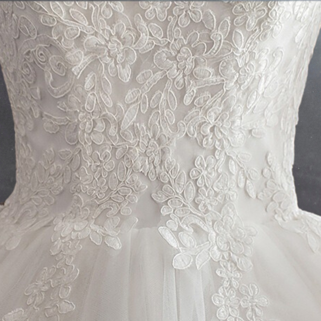 Clothing : Bridal : 'Isabelle' White Lace Long Sleeve Wedding Gown
