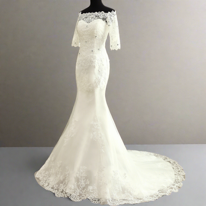 "Gorgeous empire waist Christian bridal dress Shillong India 