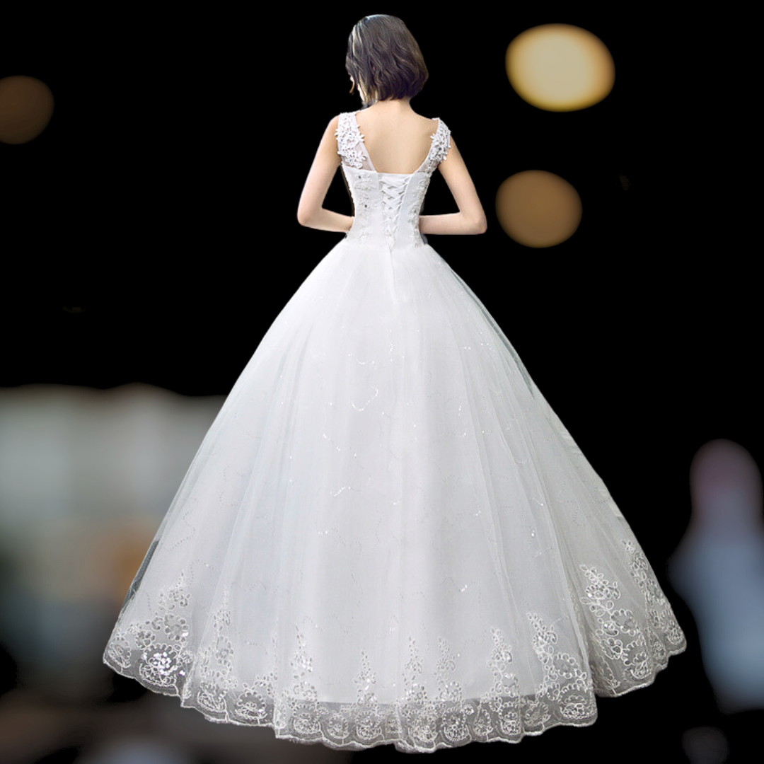 "Breathtaking Beaded ball Gown, A Catholic Bride's Dazzling Choice"