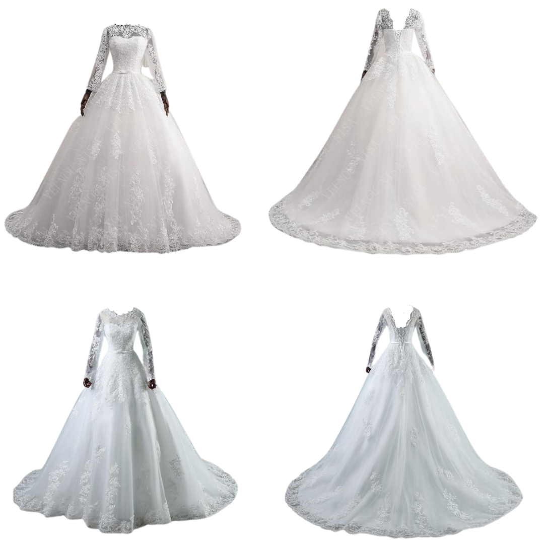 Ball gown-style white Catholic wedding gown Nowgong
