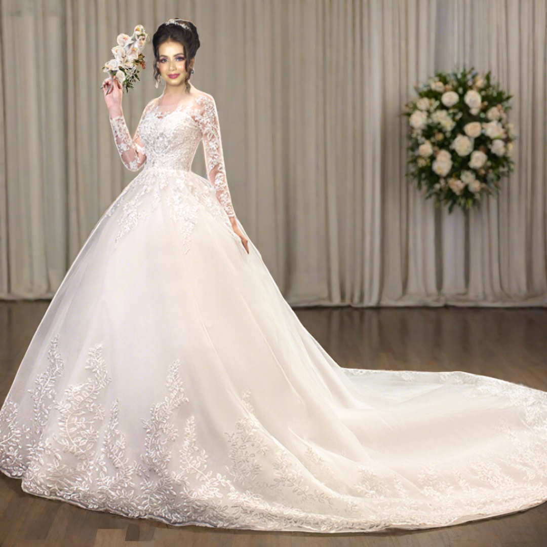 White Net Gownlink Christian and Catholic Bridal Wedding Dress