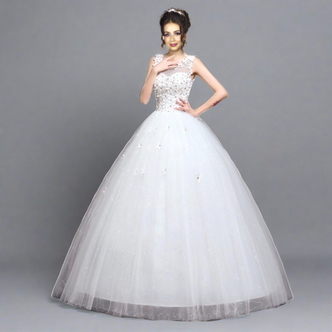 "Breathtaking Organza white Ball Gown, A Catholic Bride's Dress"