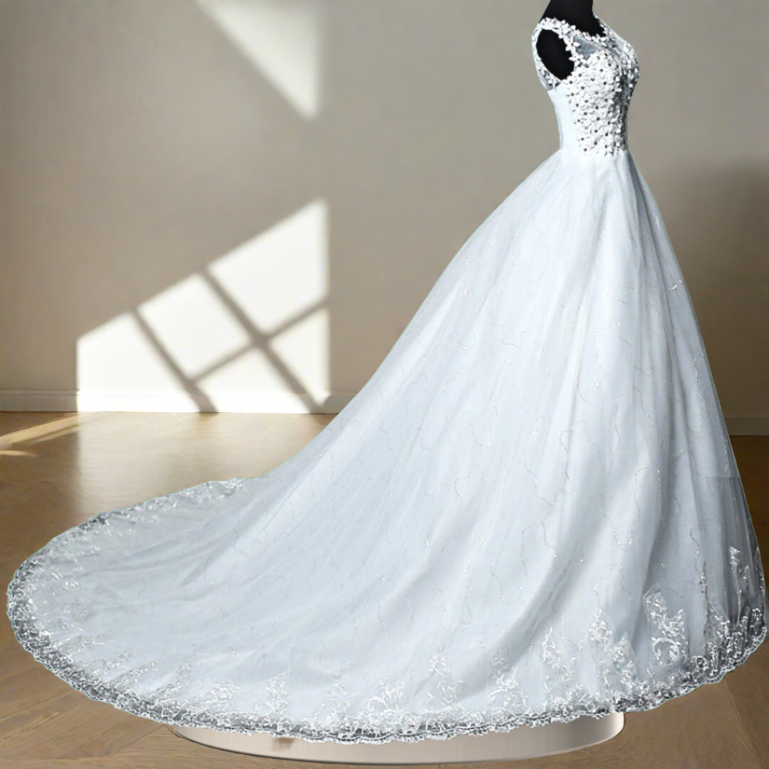 "Sleeveless Train Gown, A Catholic Bride's Splendid Choice"
