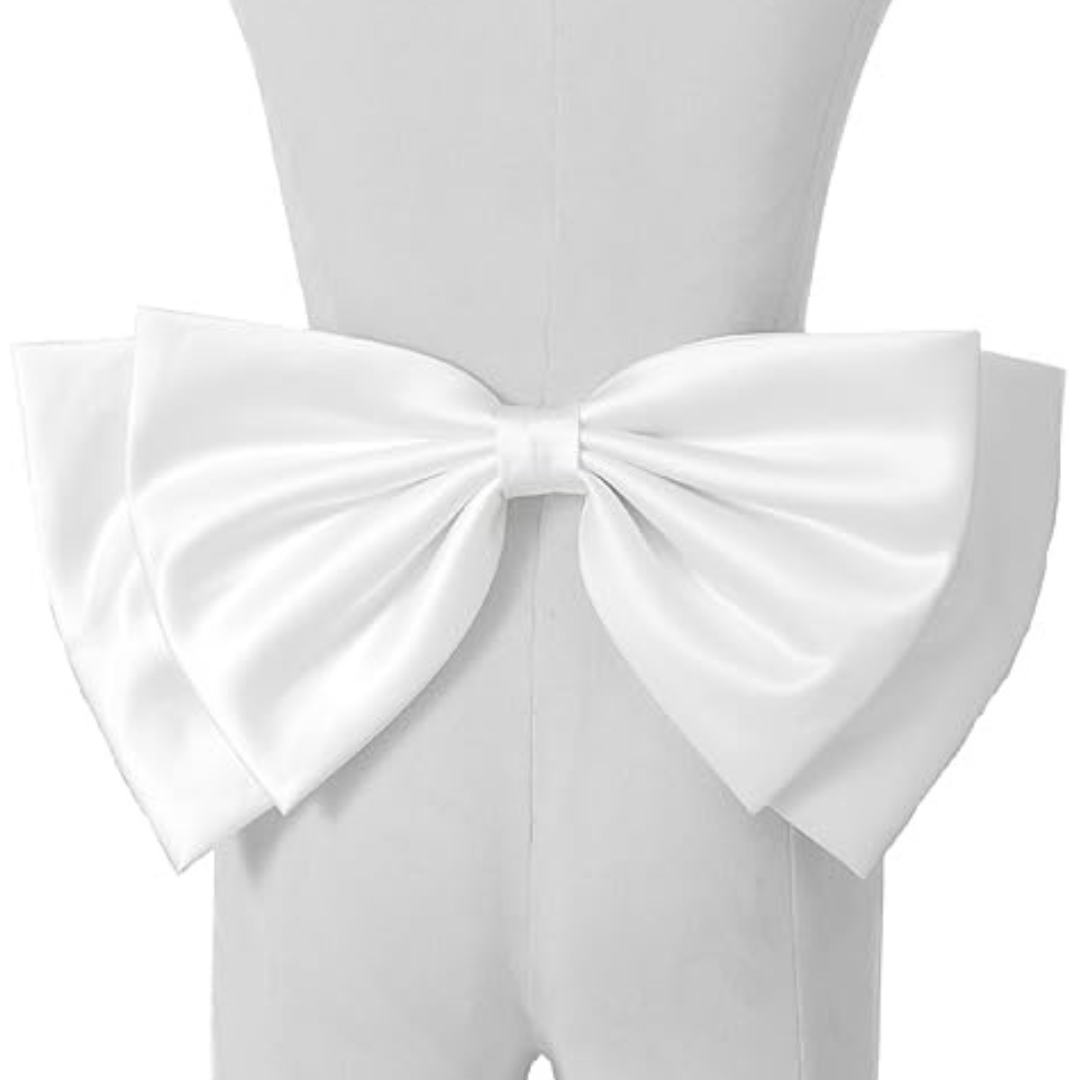 Elegant oversized double satin wedding dress bow for brides with detachable design.