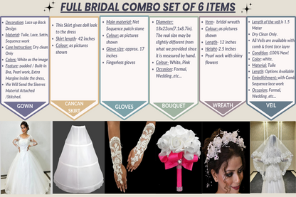 Close-up of individual pieces in 5-Piece Bridal Combo Set — GownLink GRACEFUL