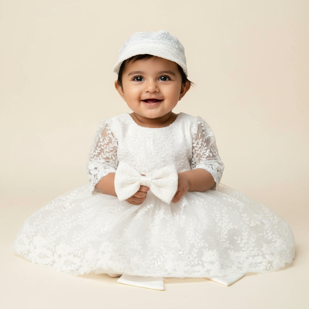 Front view of First Communion Dress on child model — GownLink GLBP6