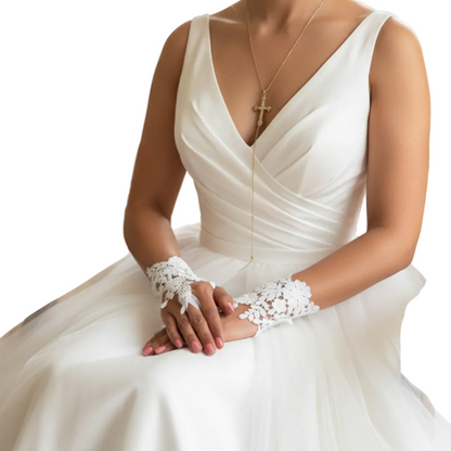 Back view of model in 5-Piece Bridal Combo Set — GownLink GOWNLINKS