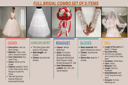 Full set of Bridal Combo Set laid out flat — GownLink HSD189