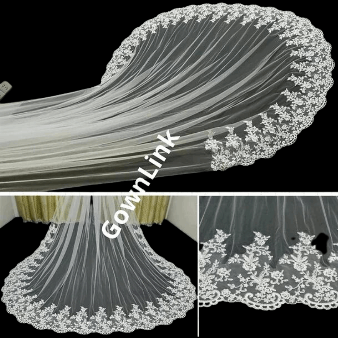 Close-up of leaf and floral detail on Bridal Crown — GownLink HS14