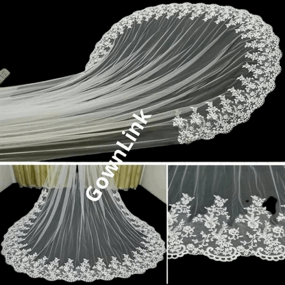 Close-up of leaf and floral detail on Bridal Crown — GownLink HS14