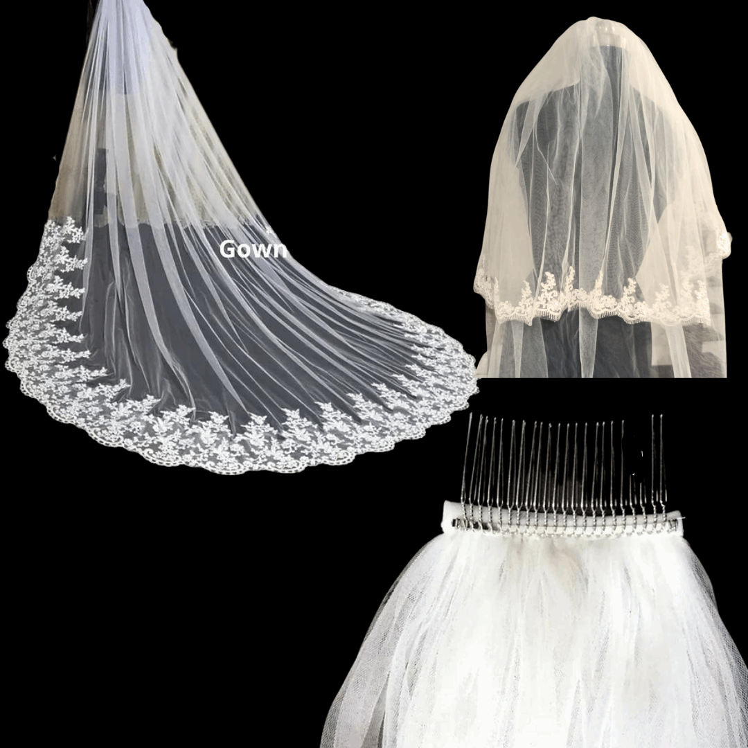 Front view of Bridal Crown on model — GownLink HS14