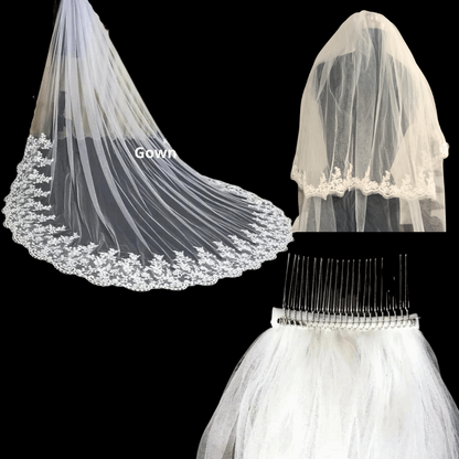 Front view of Bridal Crown on model — GownLink HS14
