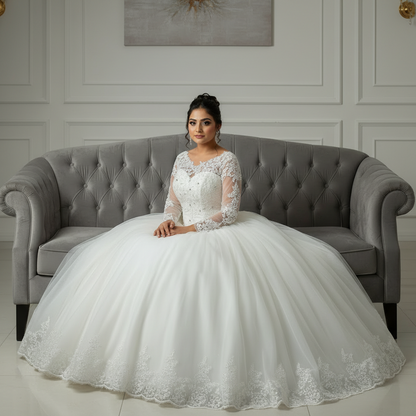 Model wearing complete 5-Piece Bridal Combo Set — GownLink GOWNLINKS