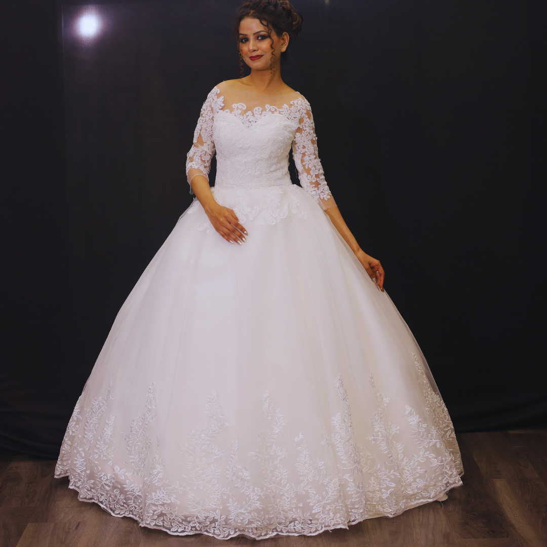 Model wearing complete 5-Piece Bridal Combo Set — GownLink GOWNLINKS