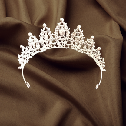 Flat lay of Bridal Crown on white surface — GownLink CROWN
