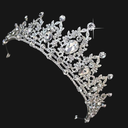 Detail of metalwork and stones on Bridal Crown — GownLink CROWN