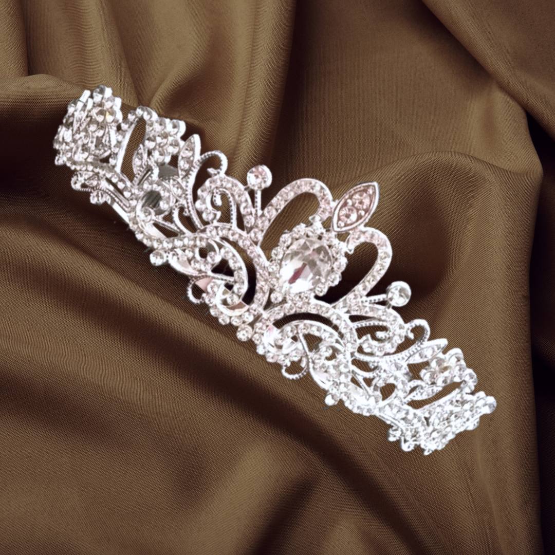 Detail of metalwork and stones on Bridal Crown — GownLink CROWN