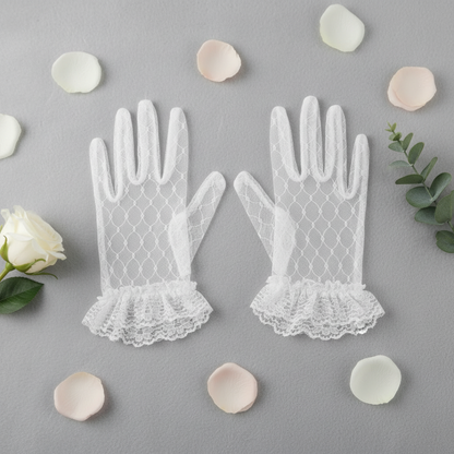 Back view of Bridal Gloves showing full length — GownLink G30