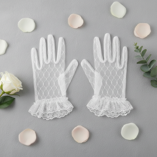 Back view of Bridal Gloves showing full length — GownLink G30
