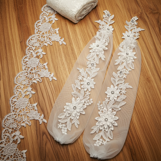 Back view of Bridal Gloves showing full length — GownLink G35