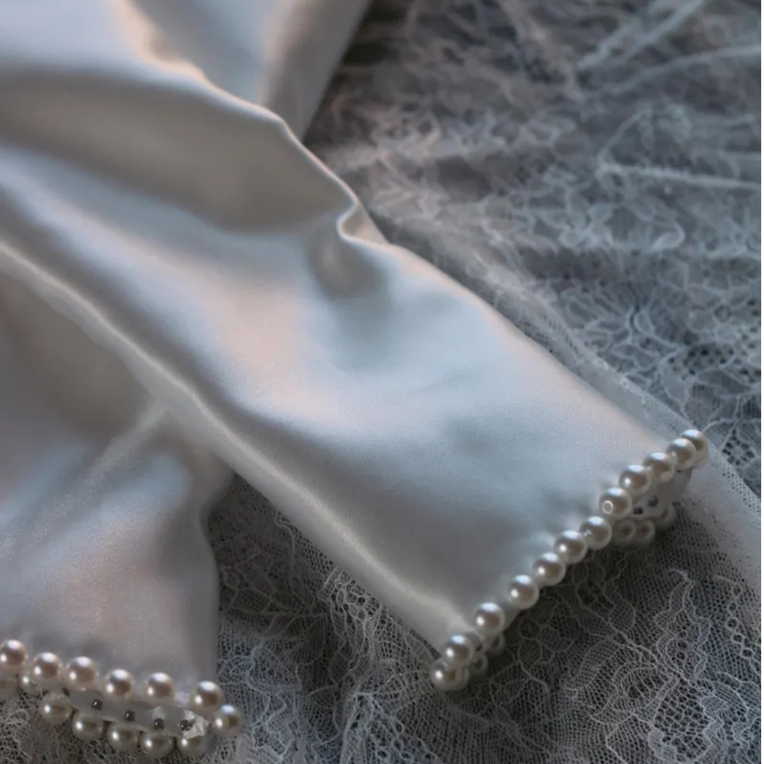 Pair of Bridal Gloves laid flat — GownLink G11