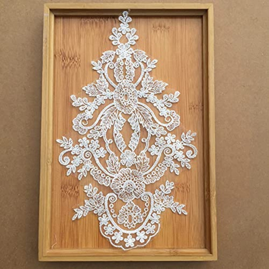 Detail of lace or mesh fabric on Bridal Gloves — GownLink G119