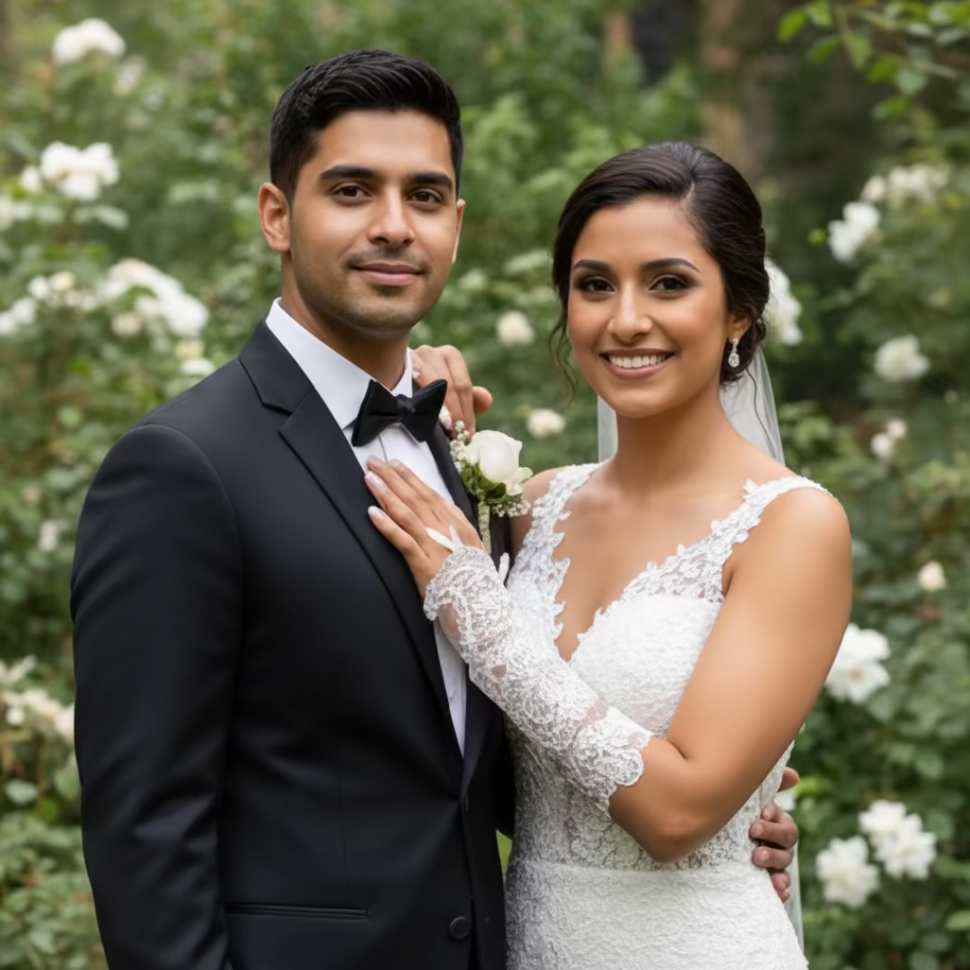 Side view of Bridal Gloves showing fit and length — GownLink G114