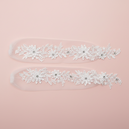 Side view of Bridal Gloves showing fit and length — GownLink G35