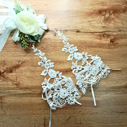Side view of Bridal Gloves showing fit and length — GownLink GL-G9