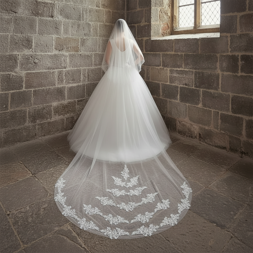 Flat lay of Bridal Lace Patch on white surface — GownLink GLVHSEQ1