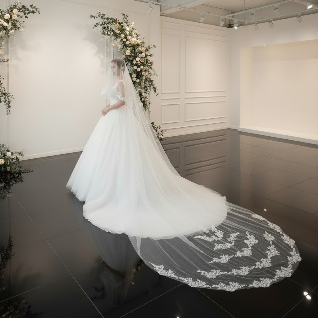 Front view of Bridal Lace Patch — GownLink GLVHSEQ1